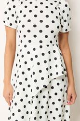 PixieGirl Petite Women's White Polka Dot Print Maxi Dress | PixieGirl 5