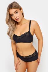 M&Co Black Lace Trim Non Wired Bra | M&Co  1