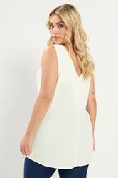 YOURS Plus Size White V-Neck Cami Vest Top | Yours Clothing 2