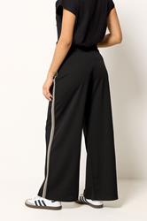 PixieGirl Petite Women's Black Side Stripe Detail Wide Leg Trousers | PixieGirl 2