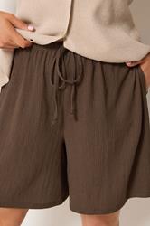 YOURSET Curve 2 PACK Black & Brown Crinkle Shorts | Yours Clothing 8