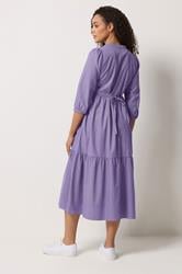 M&Co Purple Fine Stripe Tiered Maxi Dress | M&Co 2