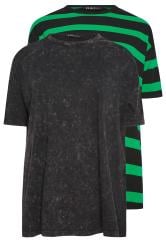 YOURS Curve Green Camo Print Oversized Boxy T-Shirt