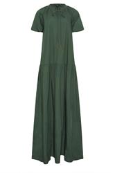 LTS Tall Women's Forest Green Puff Sleeve Cotton Maxi Dress | Long Tall Sally  6