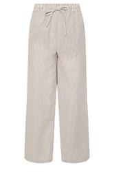 M&Co Natural Brown Stripe Wide Leg Cotton Trousers | M&Co  5