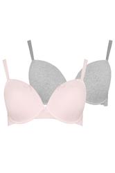 YOURSET 2 PACK Plus Size Pink & Grey Padded Underwired Bras | Yours Clothing 8