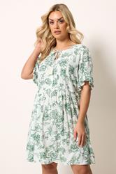 YOURS Plus Size White Paisley Mini Dress | Yours Clothing 3