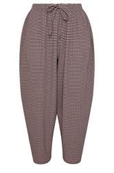 LIMITED COLLECTION Plus Size Pink Gingham Crinkle Wide Leg Trousers | Yours Clothing 5