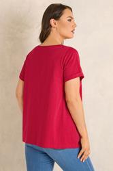 EVANS Plus Size Red Premium Cotton T-Shirt | Evans 2