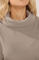 LTS Tall Women's Set Natural Brown Ribbed Roll Neck Top & Wide Leg Trousers | Long Tall Sally 4
