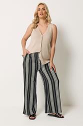 YOURSET 2 PACK Plus Size Black Stripe Wide Leg Trousers | Yours Clothing 4