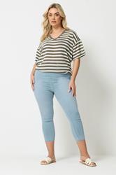 YOURS Plus Size Light Blue Cropped JENNY Jeggings | Yours Clothing  1