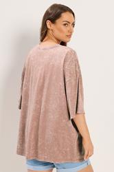 YOURS Plus Size Pink Acid Wash Boxy Daisy Print T-Shirt | Yours Clothing 2