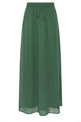 LTS Tall Forest Green Tie Waist Maxi Skirt