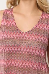 YOURS Plus Size Pink Zig Zag Vest Top | Yours Clothing 4