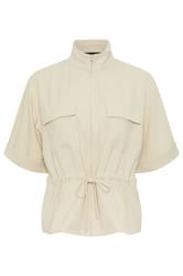 PixieGirl Petite Surchemise marron naturel à col cheminée