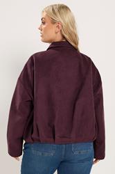 YOURS Plus Size Purple Faux Suede Bomber Jacket | Yours Clothing 4