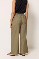 M&Co Petite Chocolate Brown Check Wide Leg Trousers | M&Co 2