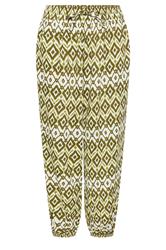 PixieGirl Petite Green Abstract Harem Trousers