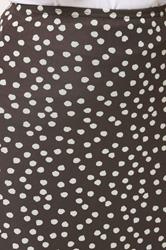 LTS Tall Women's Chocolate Brown Polka Dot Dipped Hem Mesh Midi Skirt | Long Tall Sally 5