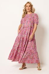 YOURS Plus Size Pink Floral Summer Dress | Yours Clothing 1