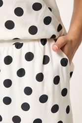 PixieGirl Petite Women's Set White Polka Dot Bandeau Top & Wide Leg Trousers | PixieGirl 6