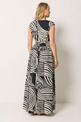 LTS Tall Women's Black Abstract Cotton Wrap Maxi Dress | Long Tall Sally 2