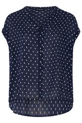EVANS Curve Navy Blue Dobby Short Sleeve Shirt