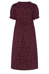 YOURS Plus Size Burgundy Red Floral Tea Dress | Yours Clothing 2