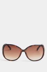 Brown Chain Oval Sunglasses | Yours Clothing 3