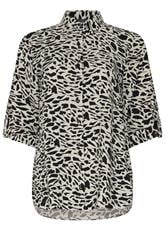 M&Co White & Black Abstract Tab Sleeve Shirt