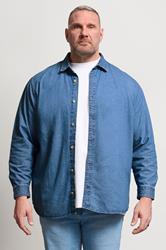 Jack & Jones Big & Tall Mid Blue Denim Shirt | BadRhino 3