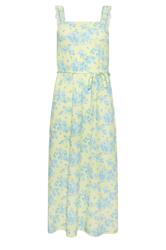 PixieGirl Petite Yellow Floral Belted Midi Dress