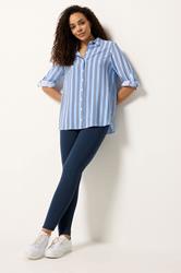 M&Co Navy Blue Ponte High Waisted Leggings | M&Co 1