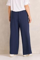 EVANS Plus Size 2 Pack Black & Navy Wide Leg Trousers | Evans 5