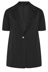 YOURS Plus Size Black Short Sleeve Blazer | Yours Clothing 6