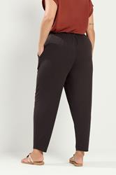 YOURS Plus Size Brown Wide Leg Seam Joggers | Yours Clothing 2