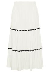 YOURS Falda maxi blanca con ribete festoneado