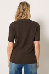 LTS Tall Chocolate Brown Short Sleeve Knit Jumper | Long Tall Sally  2