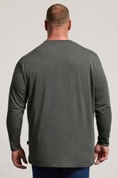 BadRhino Big & Tall Charcoal Grey Extra Long Long Sleeve T-Shirt | BadRhino 2