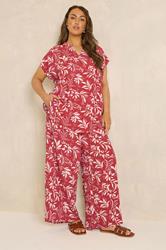 EVANS Plus Size Set Orange Leaf Print | Evans 2