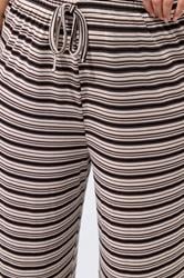 LIMITED COLLECITON Plus Size Brown Stripe Ribbed Wide Leg Trousers | Yours Clothing 4