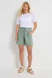 M&Co Sage Green Linen Shorts | M&Co 2