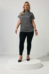 YOURS LONDON Curve Chocolate Brown Polka Dot Drape Shoulder Top 1