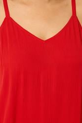YOURS Plus Size Red Crinkle Swing Cami Top | Yours Clothing 4