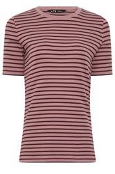 LTS Tall Pink Marl Stripe Cotton Ribbed T-Shirt