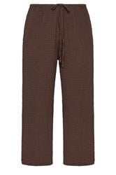 EVANS Curve Chocolate Brown Crinkle Wide Leg Trousers