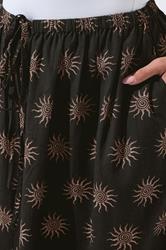LIMITED COLLECTION Plus Size Dark Brown Sun Print Linen Maxi Skirt | Yours Clothing 5