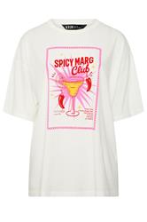YOURS Plus Size  Ivory White Spicy Margarita T-Shirt | Yours Clothing 6