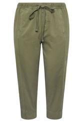 YOURS Curve Khaki Green Twill Barrel Leg Trousers